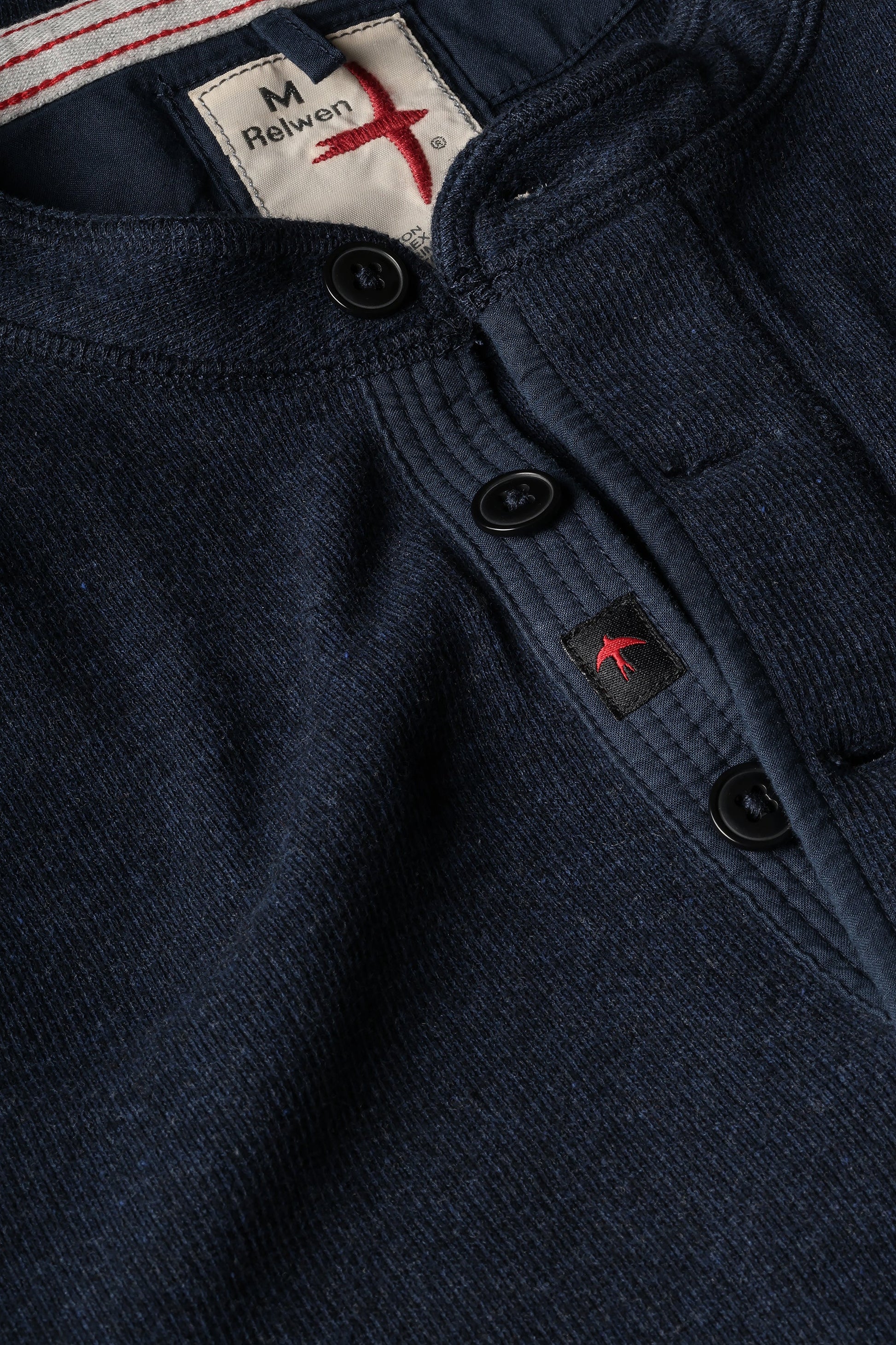 Relwen French Rib Henley - Navy Heather