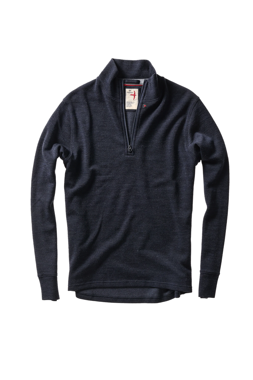 Relwen Wool/Cotton Qtr-Zip - Dark Navy Heather