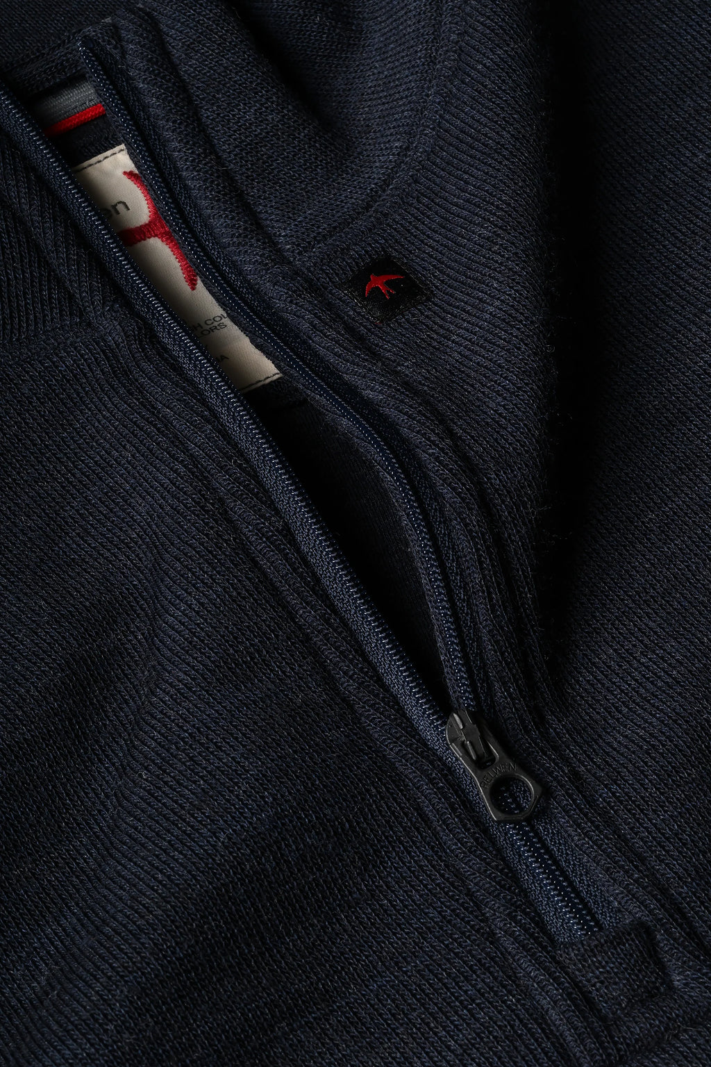 Relwen Wool/Cotton Qtr-Zip - Dark Navy Heather