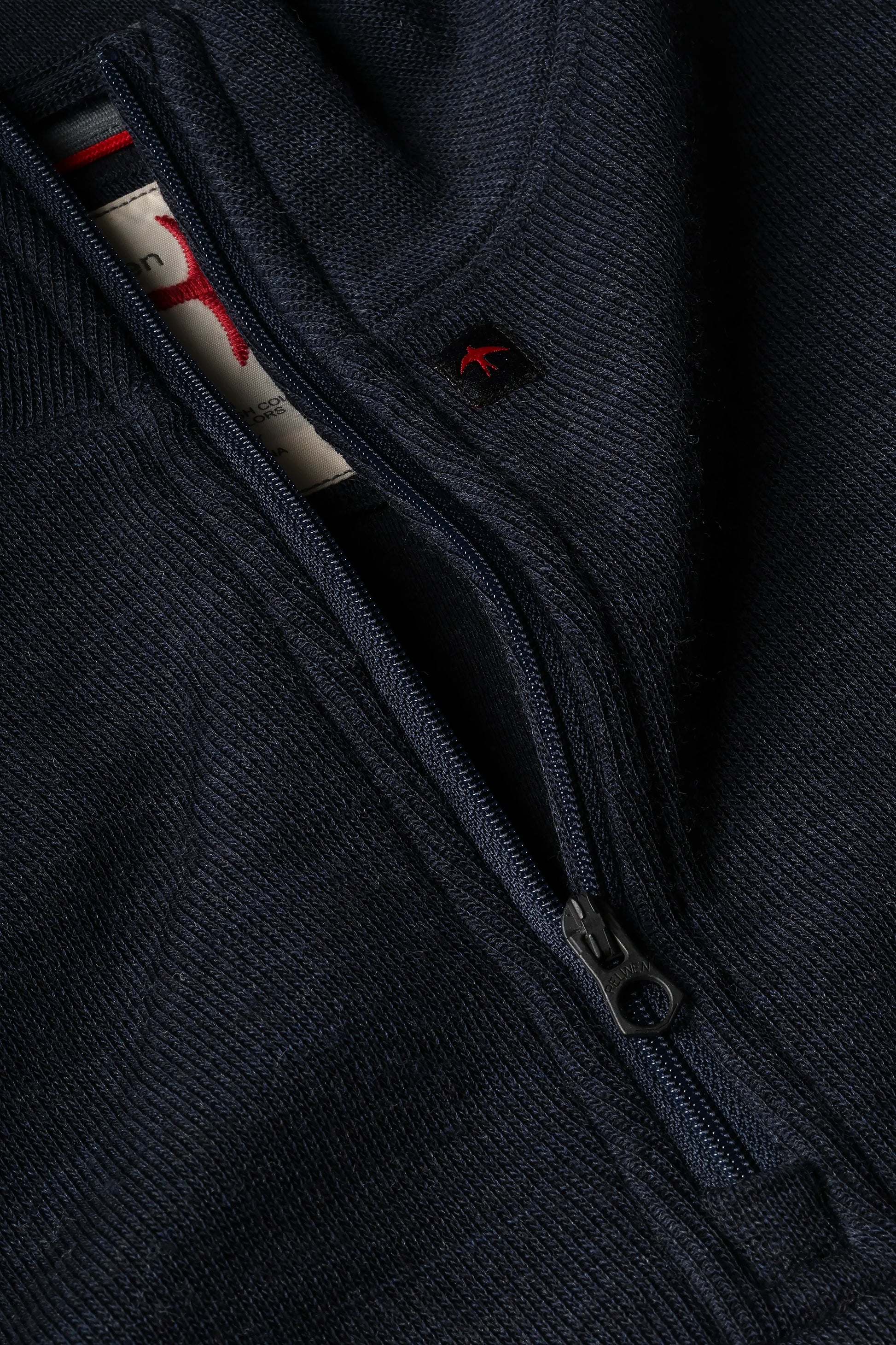 Relwen Wool/Cotton Qtr-Zip - Dark Navy Heather