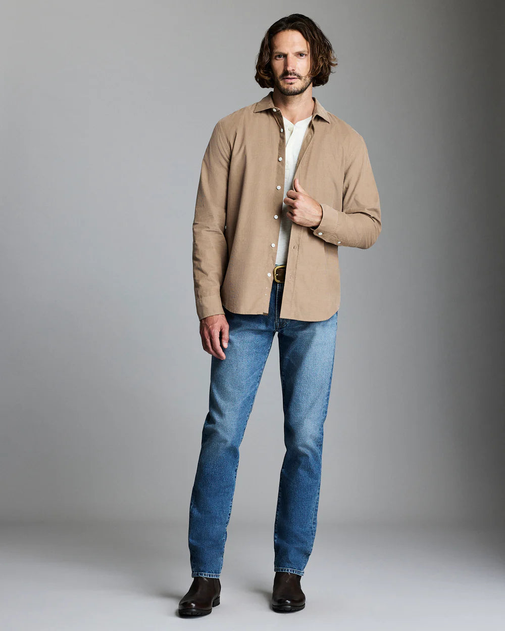 Billy Reid Corduroy Cedar Shirt - Light Brown