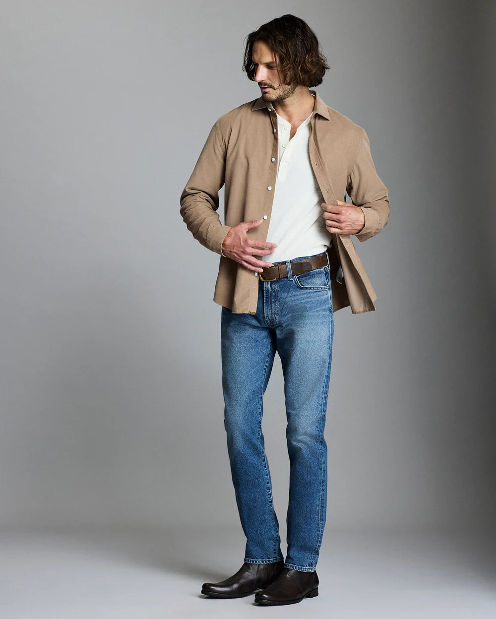 Billy Reid Corduroy Cedar Shirt - Light Brown