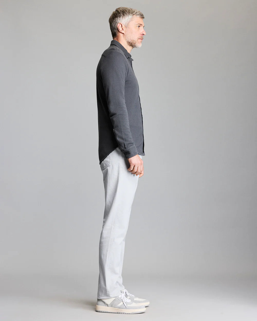 Billy Reid Long Sleeve Knit Yellowhammer Shirt - Asphalt