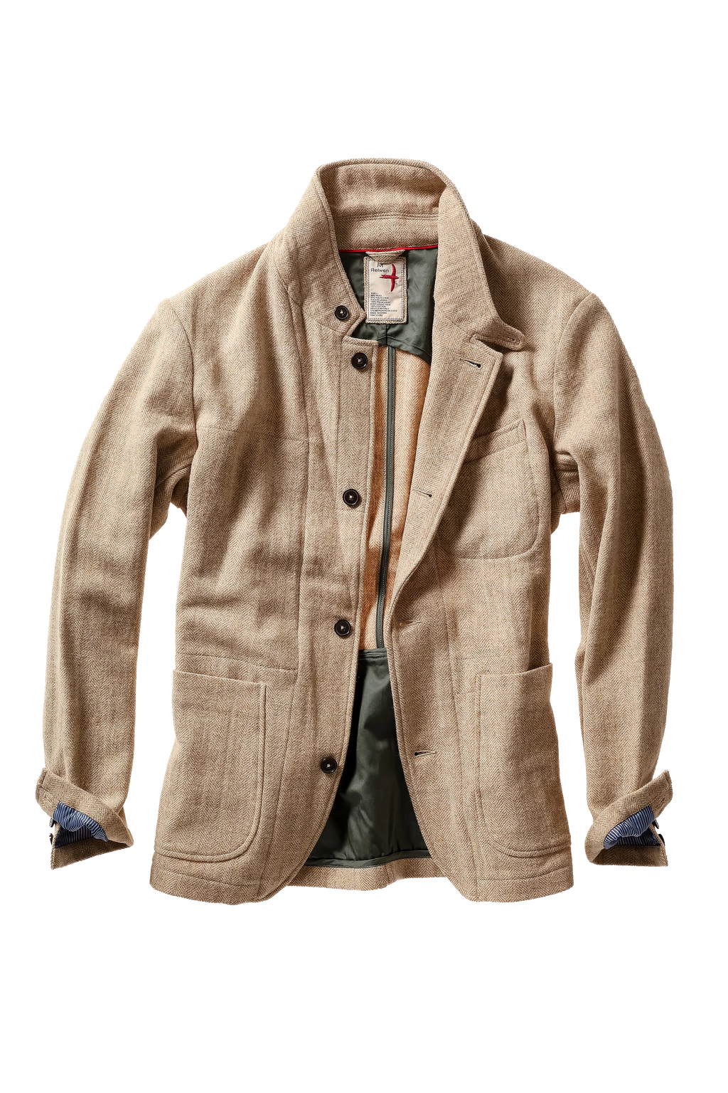 Relwen Heritage Trap Blazer - Light Camel Herringbone
