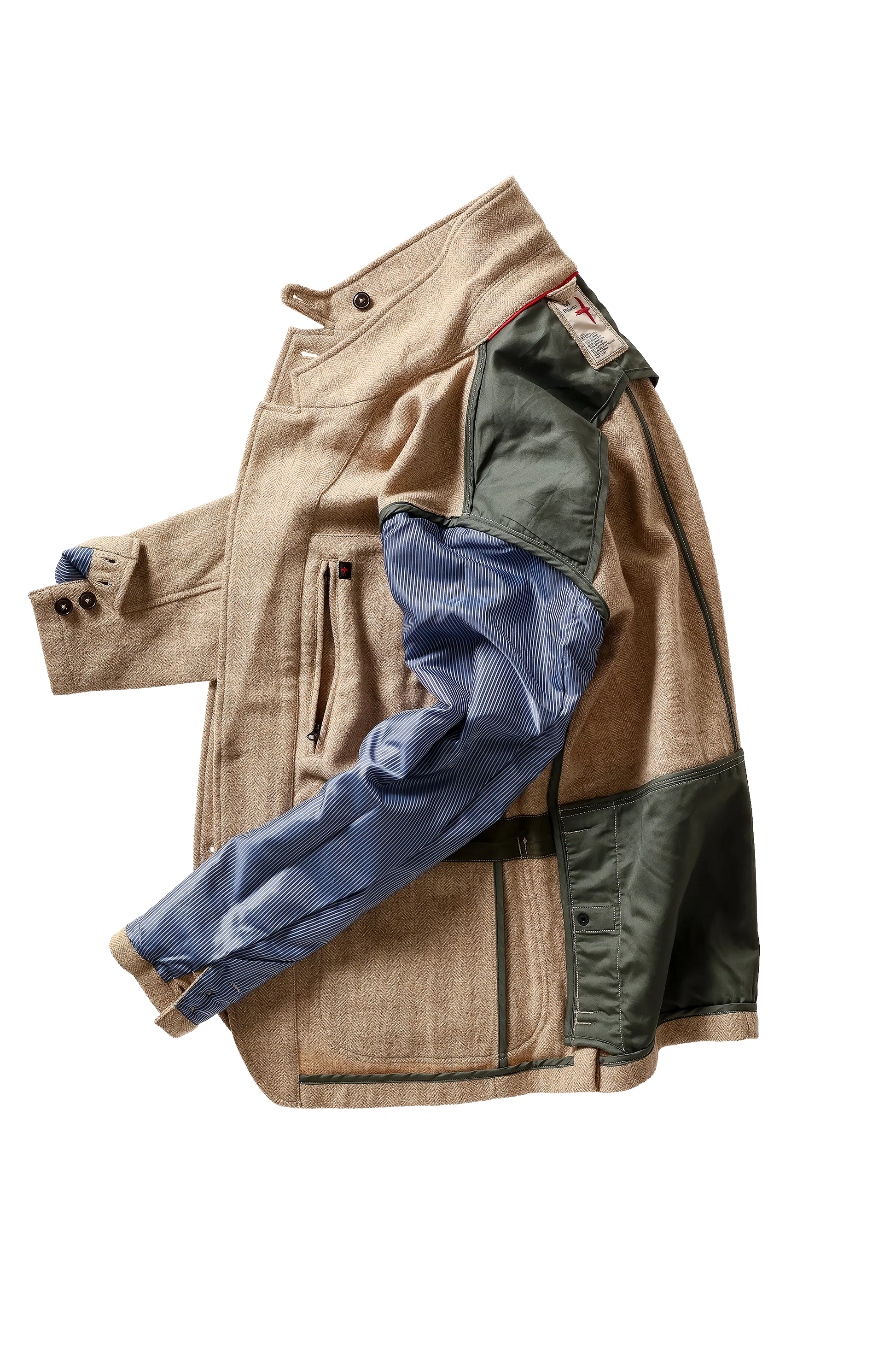 Relwen Heritage Trap Blazer - Light Camel Herringbone