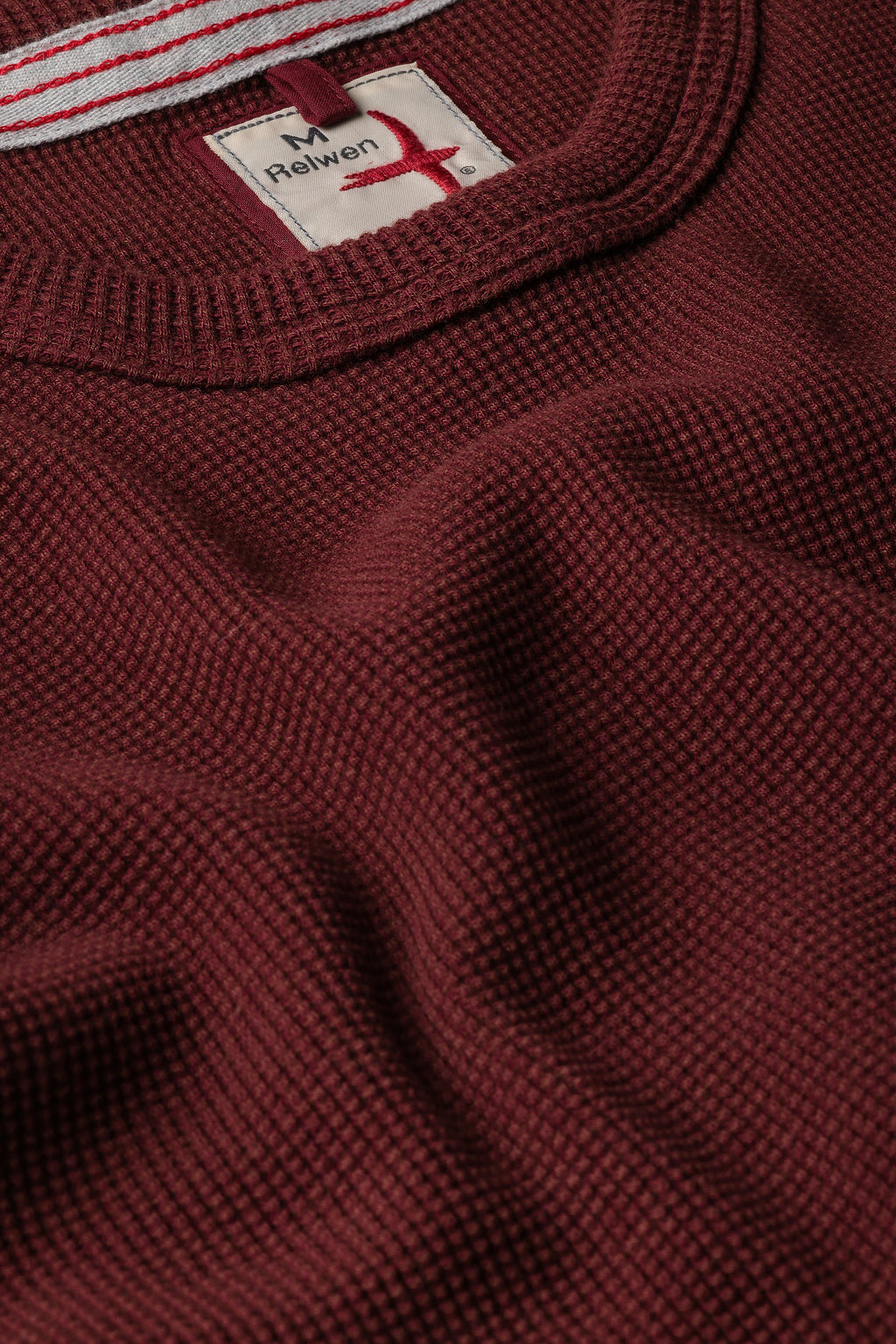 Relwen Bi-Waffle Crew - Burgundy