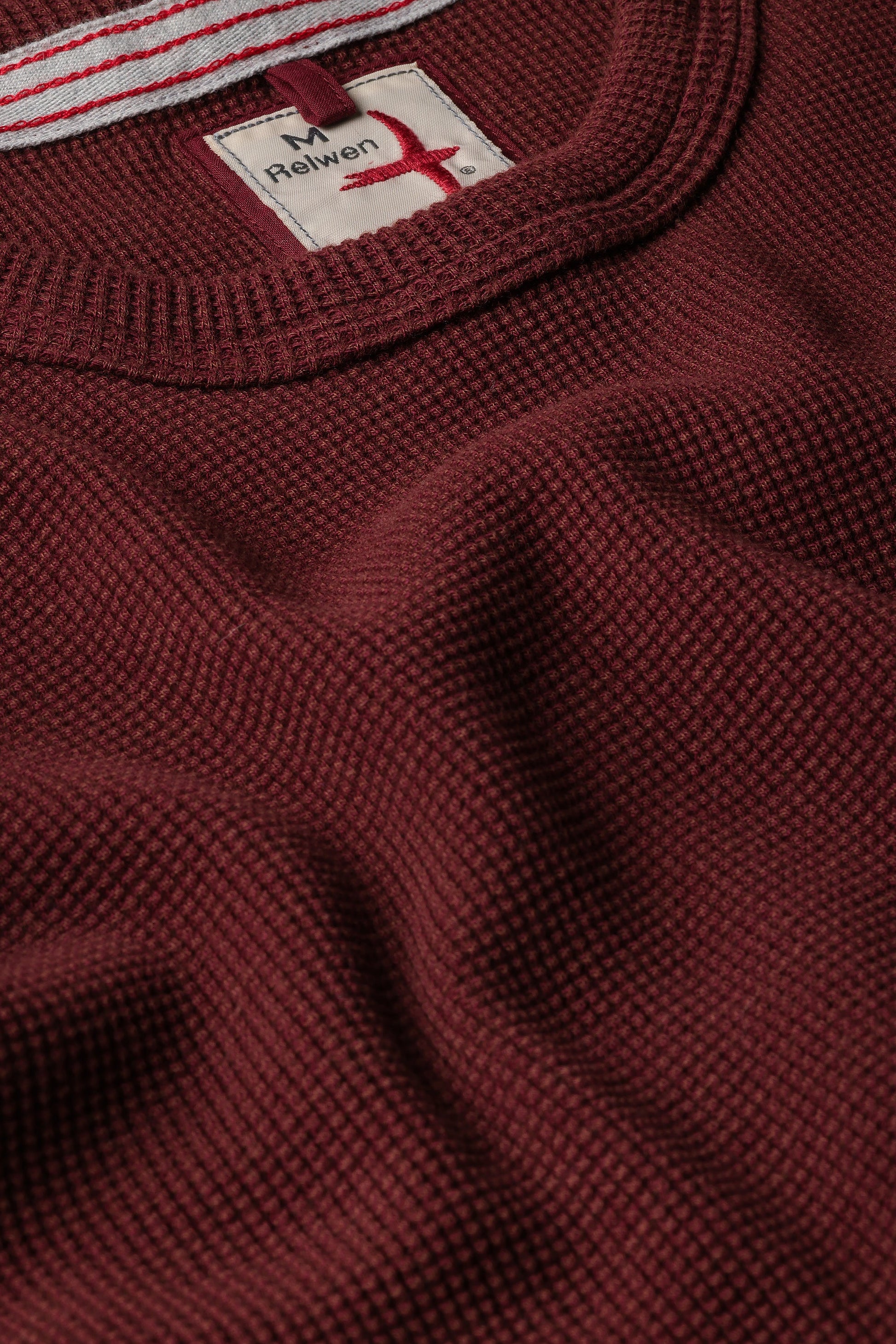 Relwen Bi-Waffle Crew - Burgundy