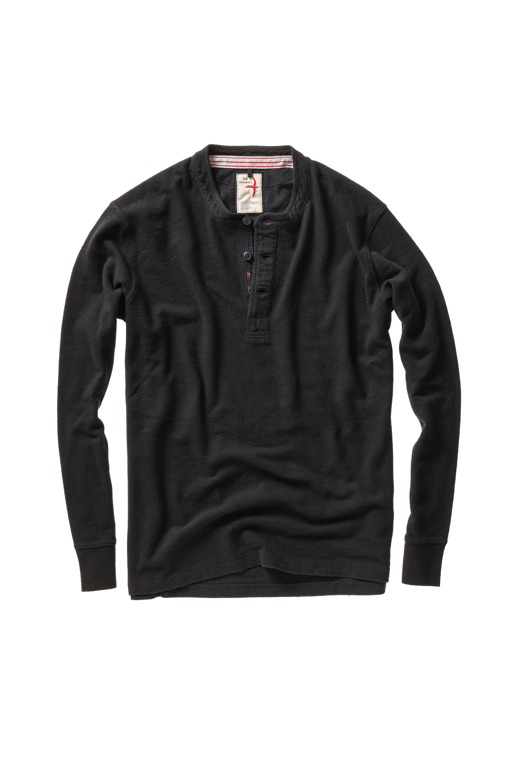 Relwen Slub Jersey Henley - Black