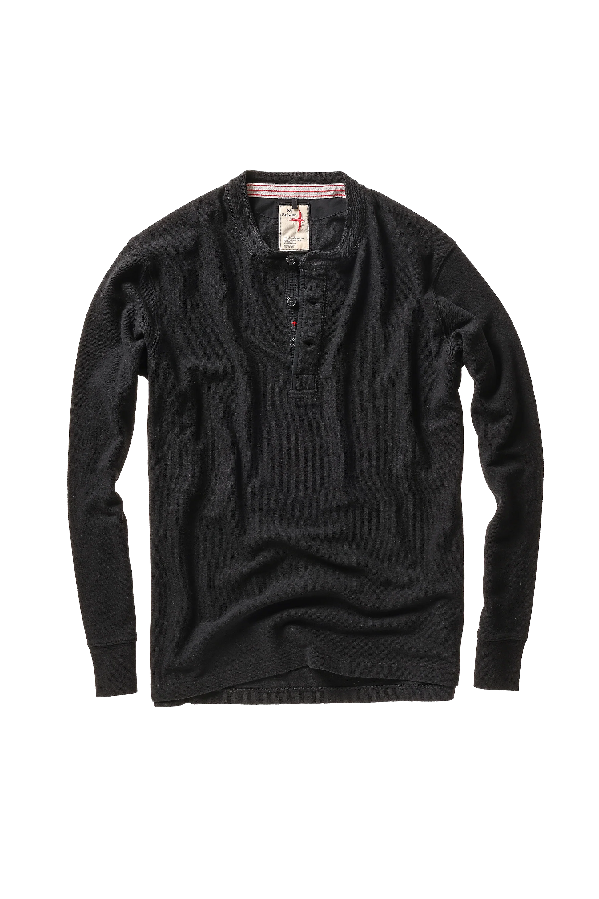 Relwen Slub Jersey Henley - Black