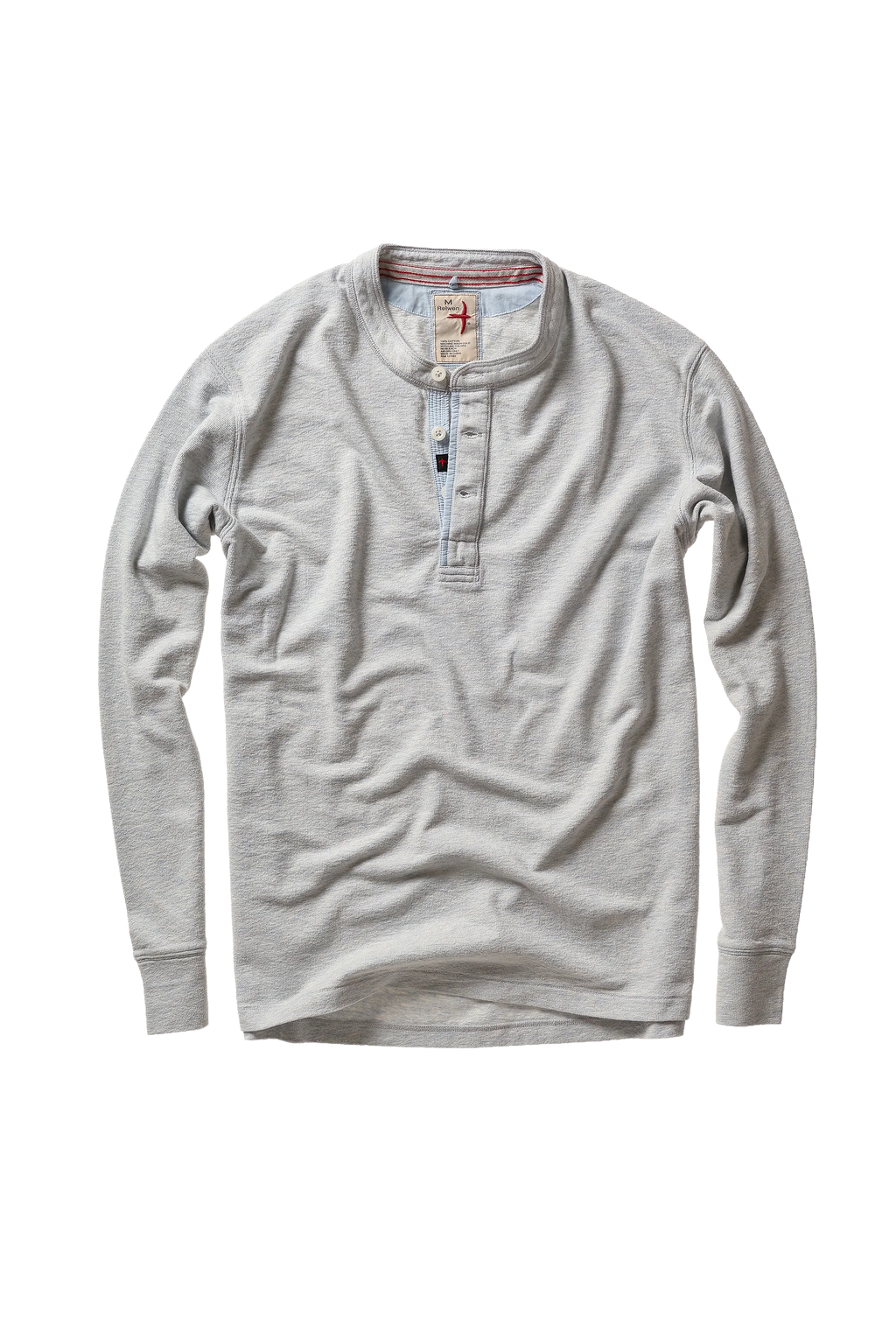 Relwen Slub Jersey Henley - Ice Blue Heather