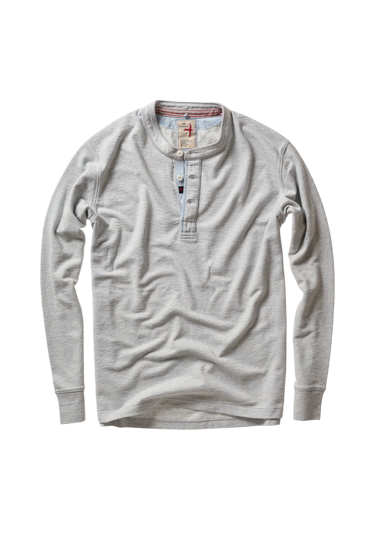 Relwen Slub Jersey Henley - Ice Blue Heather