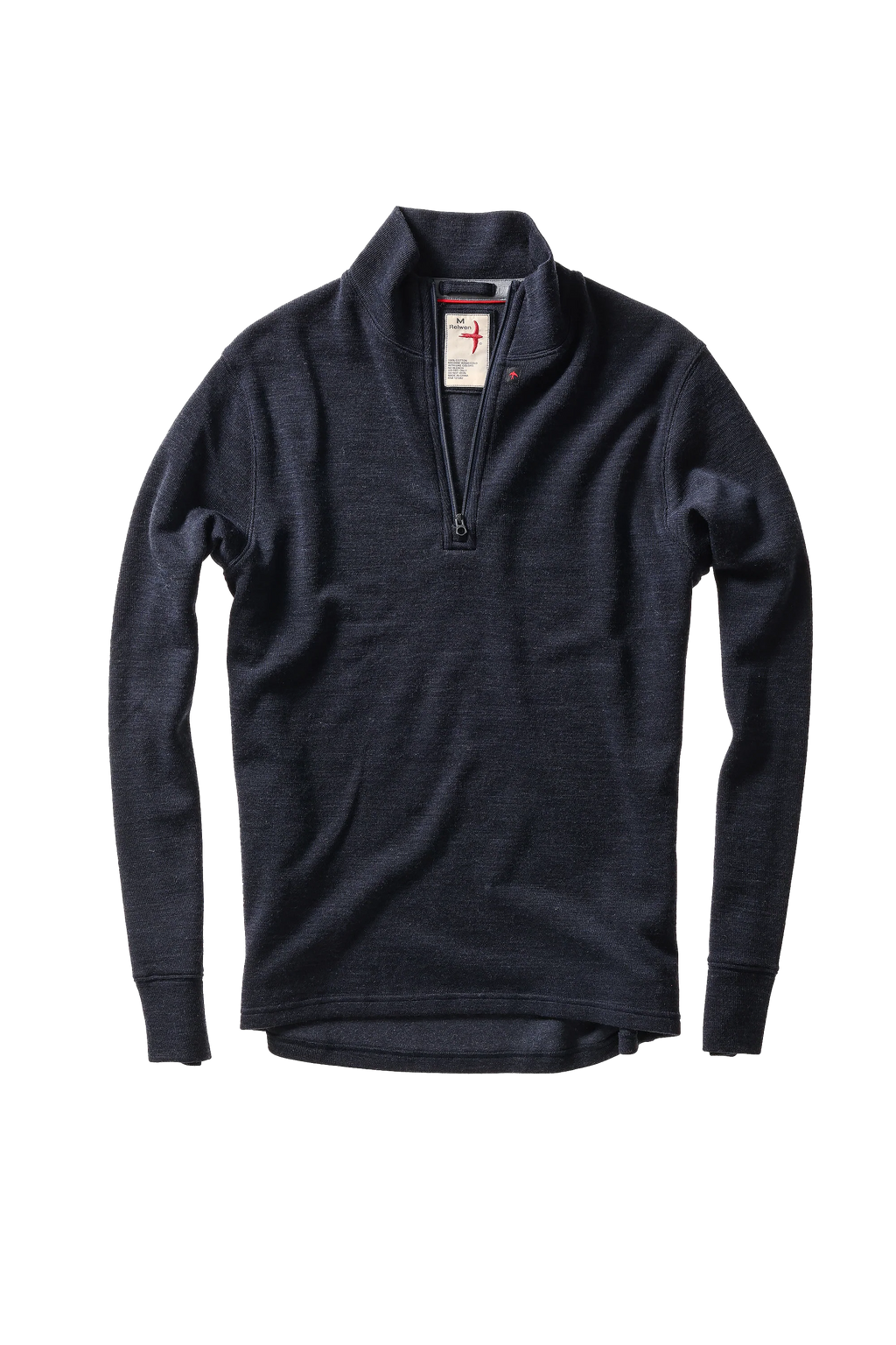 Relwen Wool/Cttn Quarter-Zip - Navy