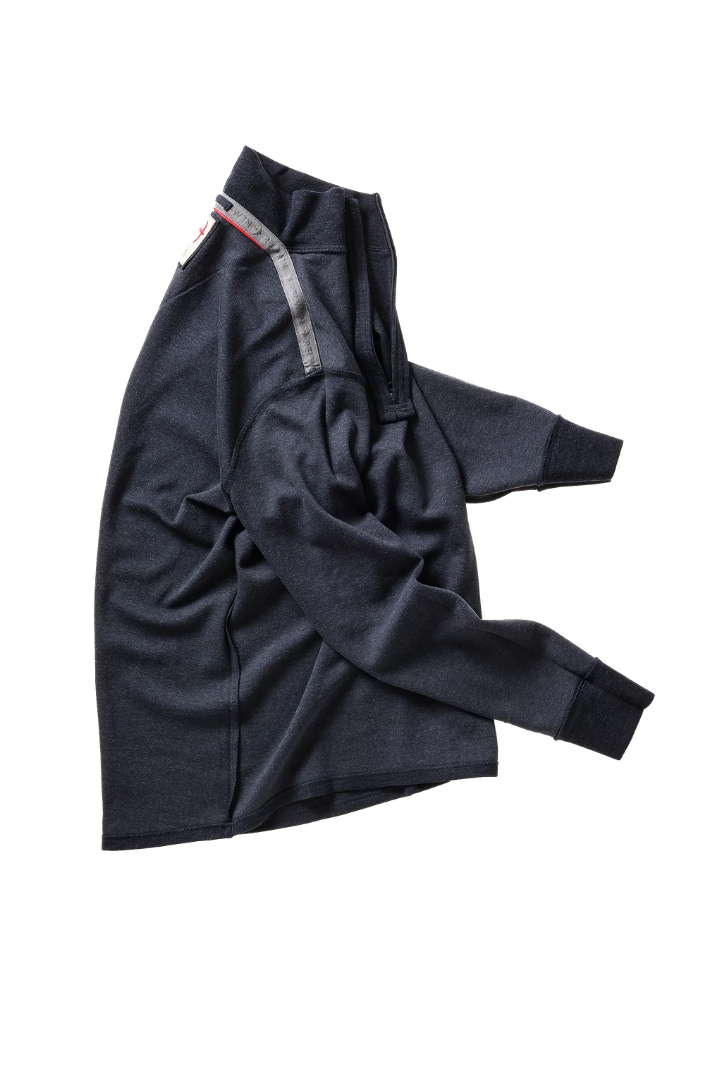 Relwen Wool/Cttn Quarter-Zip - Navy