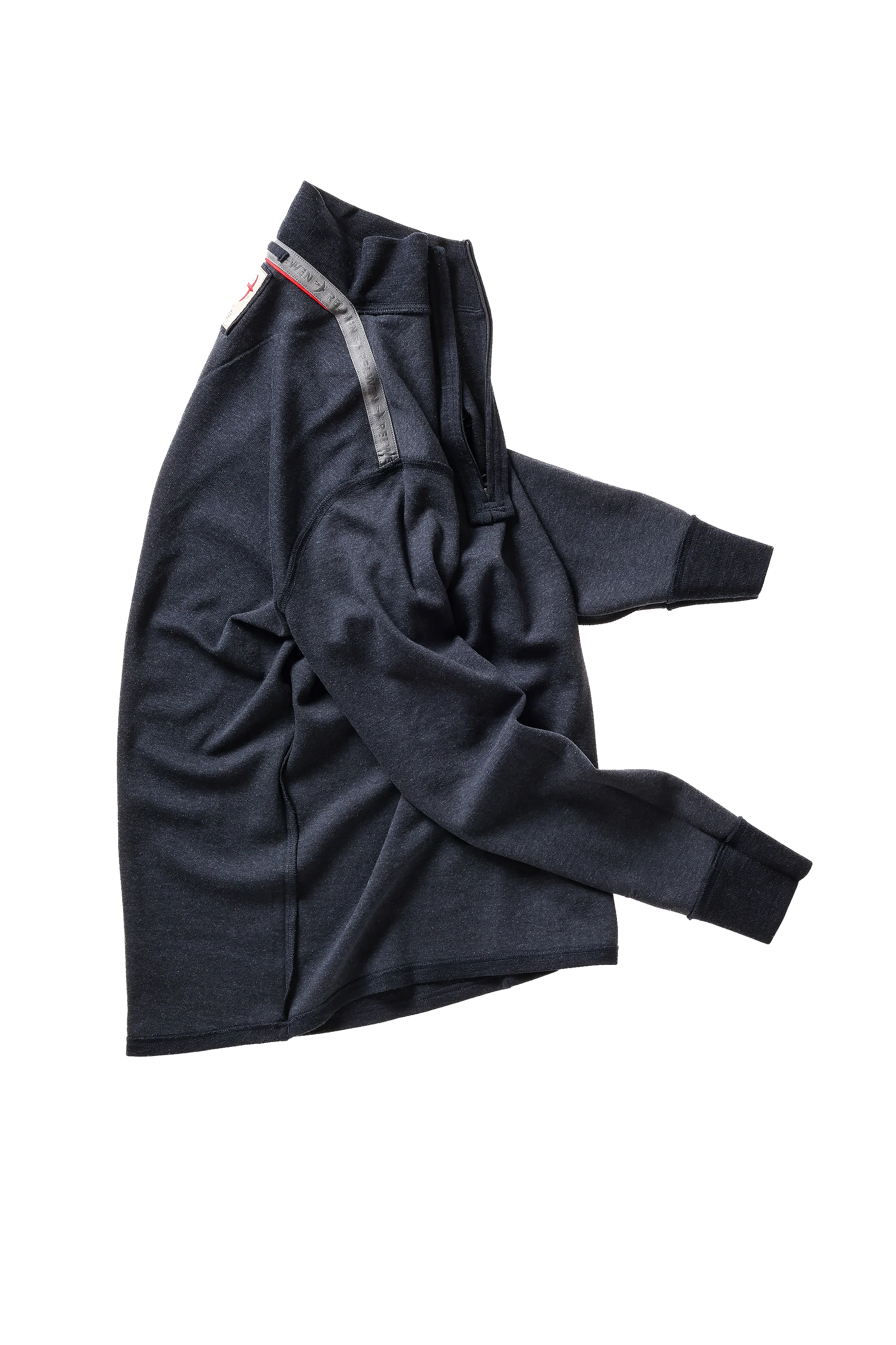 Relwen Wool/Cttn Quarter-Zip - Navy