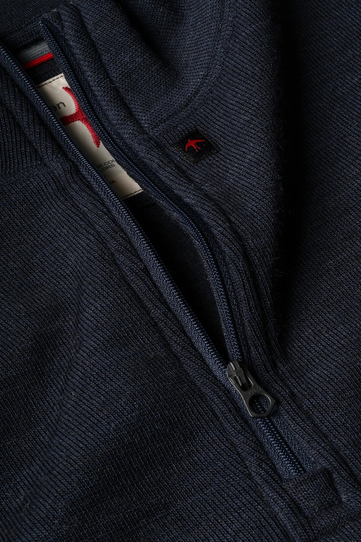 Relwen Wool/Cttn Quarter-Zip - Navy