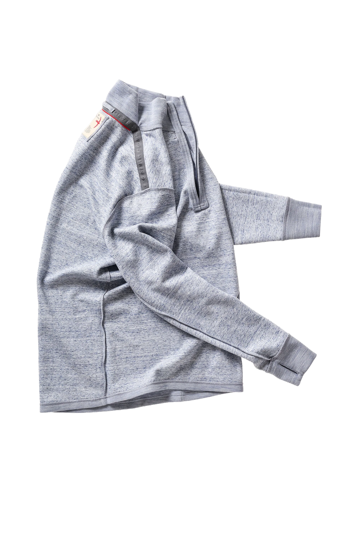 Relwen Wool/Cttn Quarter-Zip - Light Blue Heather