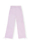 Ganni Light Lilac Washed Cotton Canvas Draw Strings Trousers