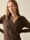 Faherty Jackson Sweater Polo - Mocha Heather