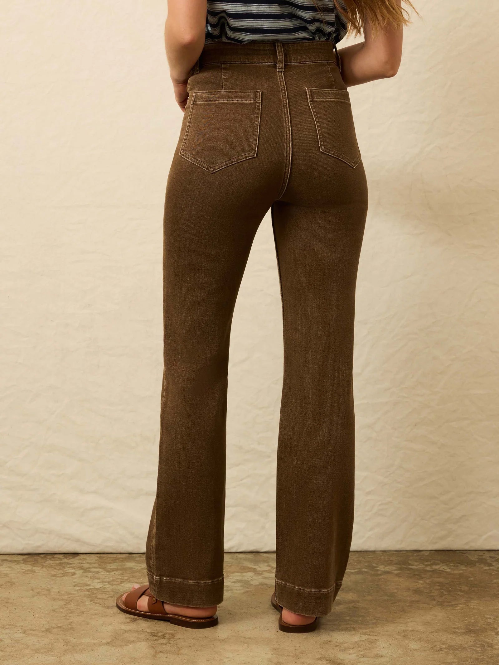 Faherty Stretch Terry Patch Pocket Pant - Walnut