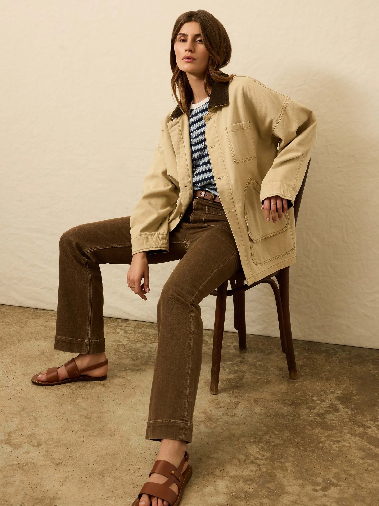 Faherty Stretch Terry Patch Pocket Pant - Walnut