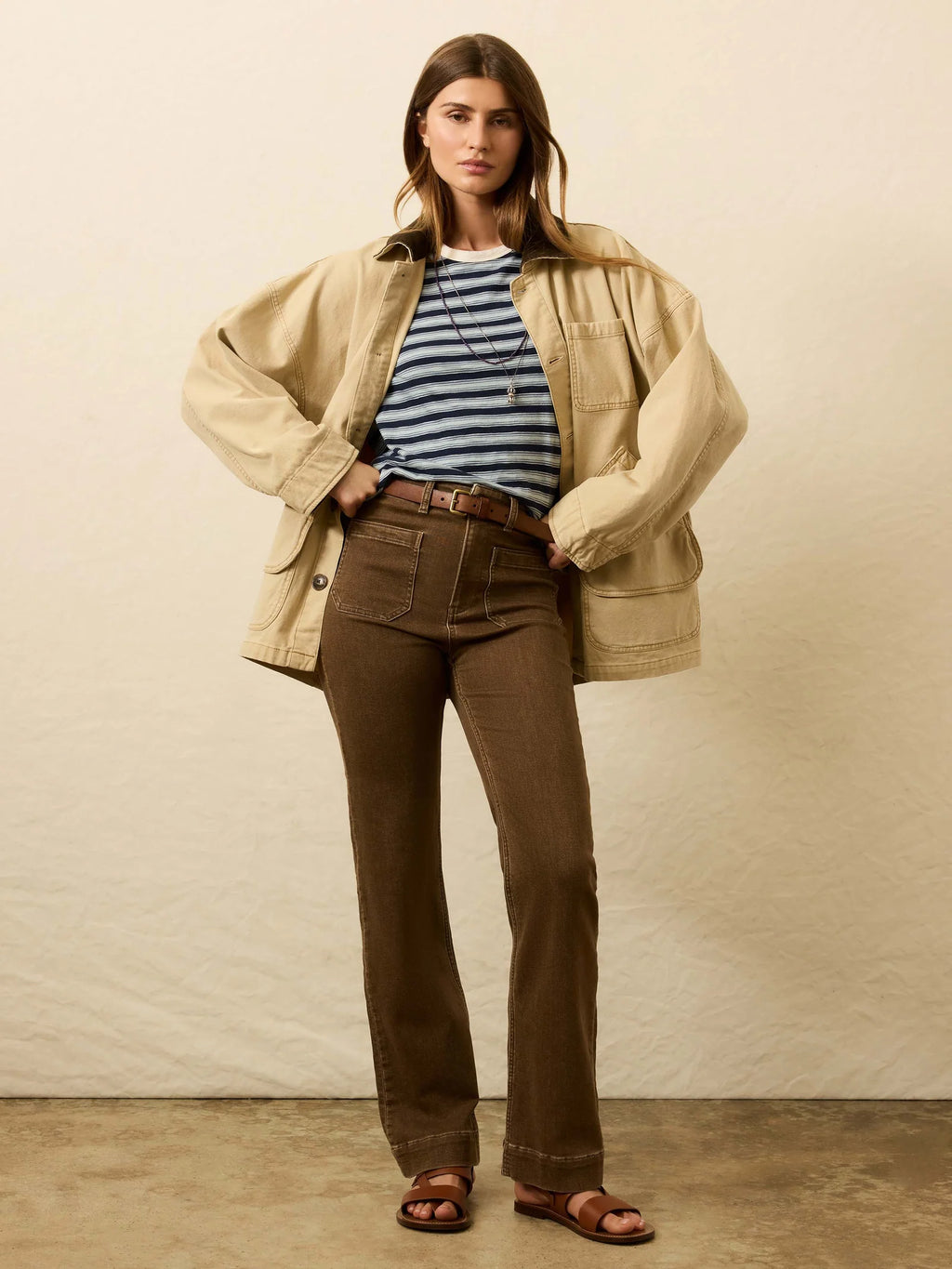 Faherty Stretch Terry Patch Pocket Pant - Walnut