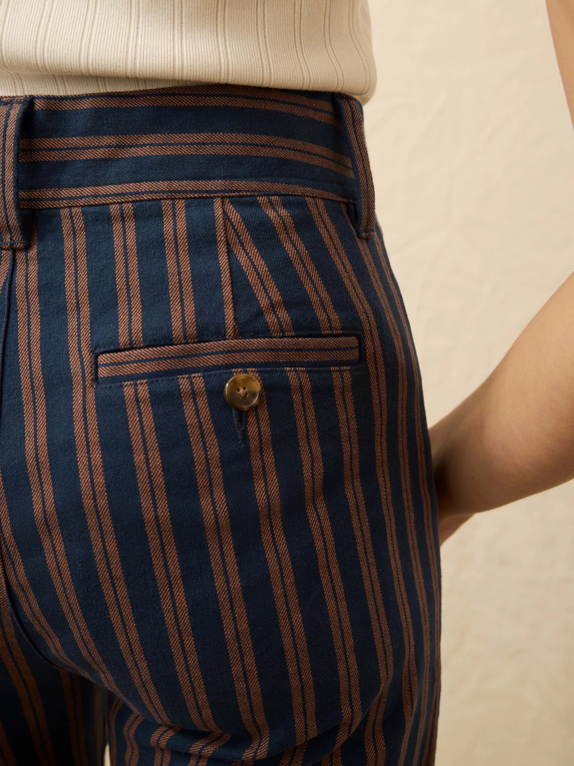 Faherty Twill Tide Slim Straight Pant - Midnight Shore Stripe