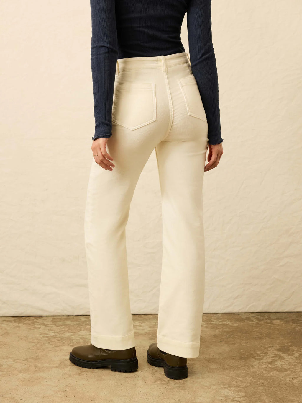 Faherty Stretch Terry Cord Patch Pocket Pant - Egret