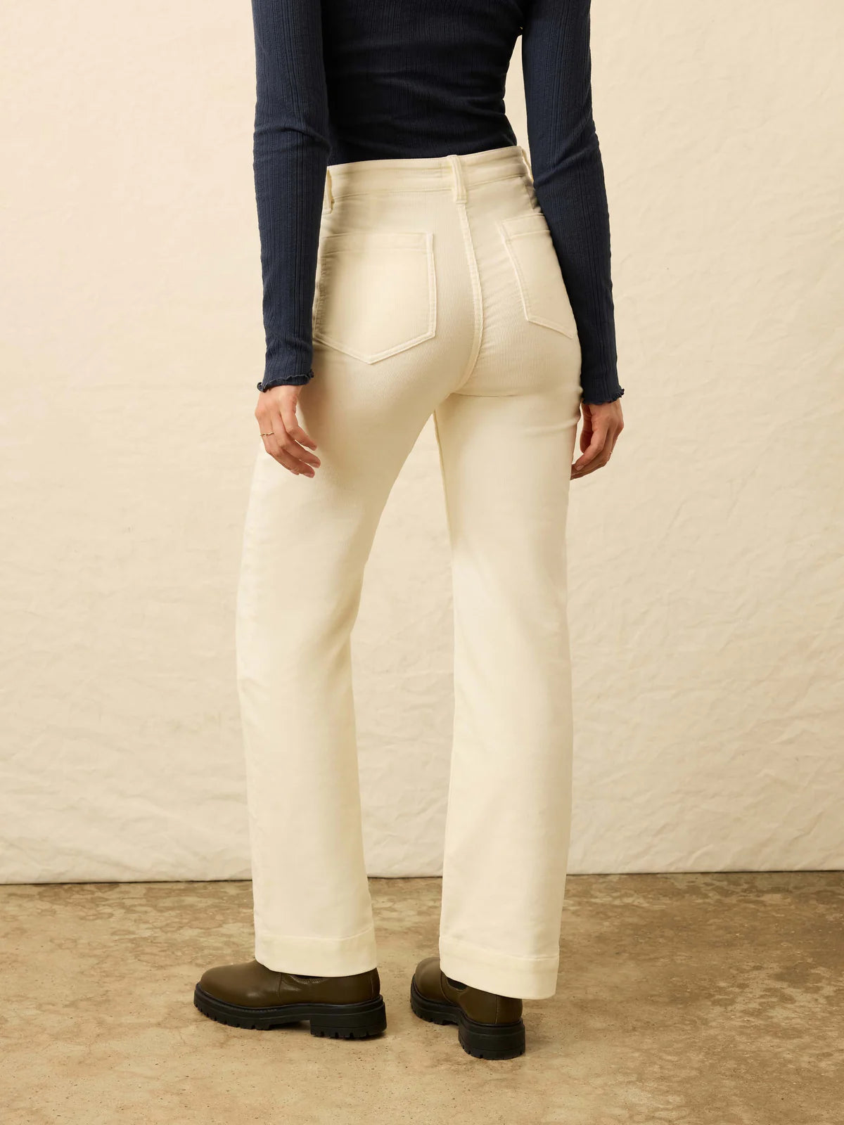 Faherty Stretch Terry Cord Patch Pocket Pant - Egret