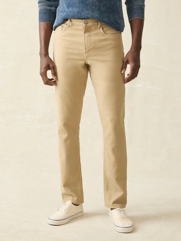 Faherty Stretch Terry 5-Pocket Pant - Desert Khaki