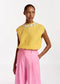 Essential Antwerp Yellow Top with Sequin and Bead-Embellished Neckline