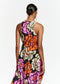 Essential Antwerp  Black/Orange/Ecru Silk Dress with Floral Print