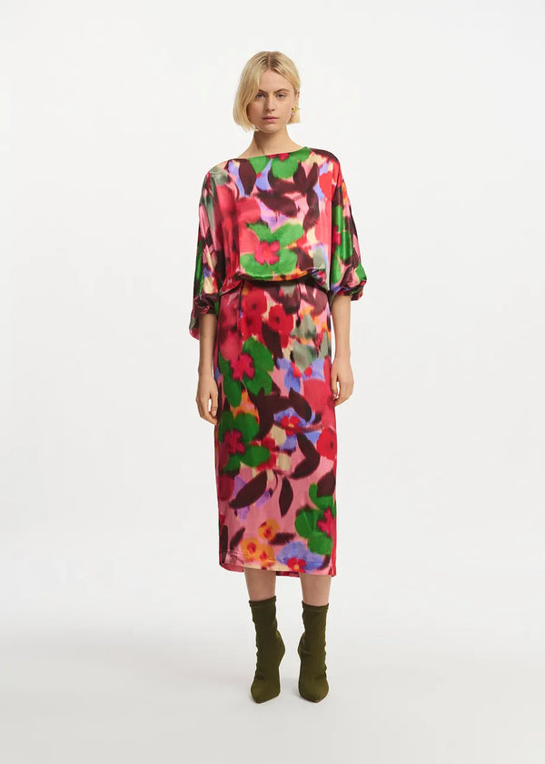 Essentiel Antwerp Multicolor floral print midi-length dress