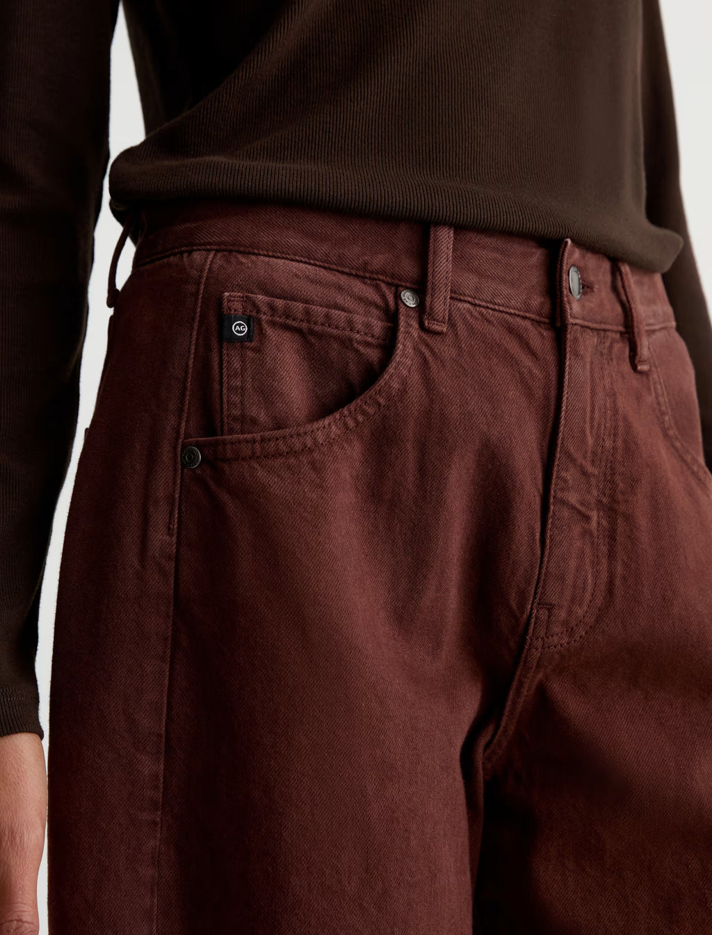 AG Hattie Crop Jean High-Rise Barrel - Chestnut