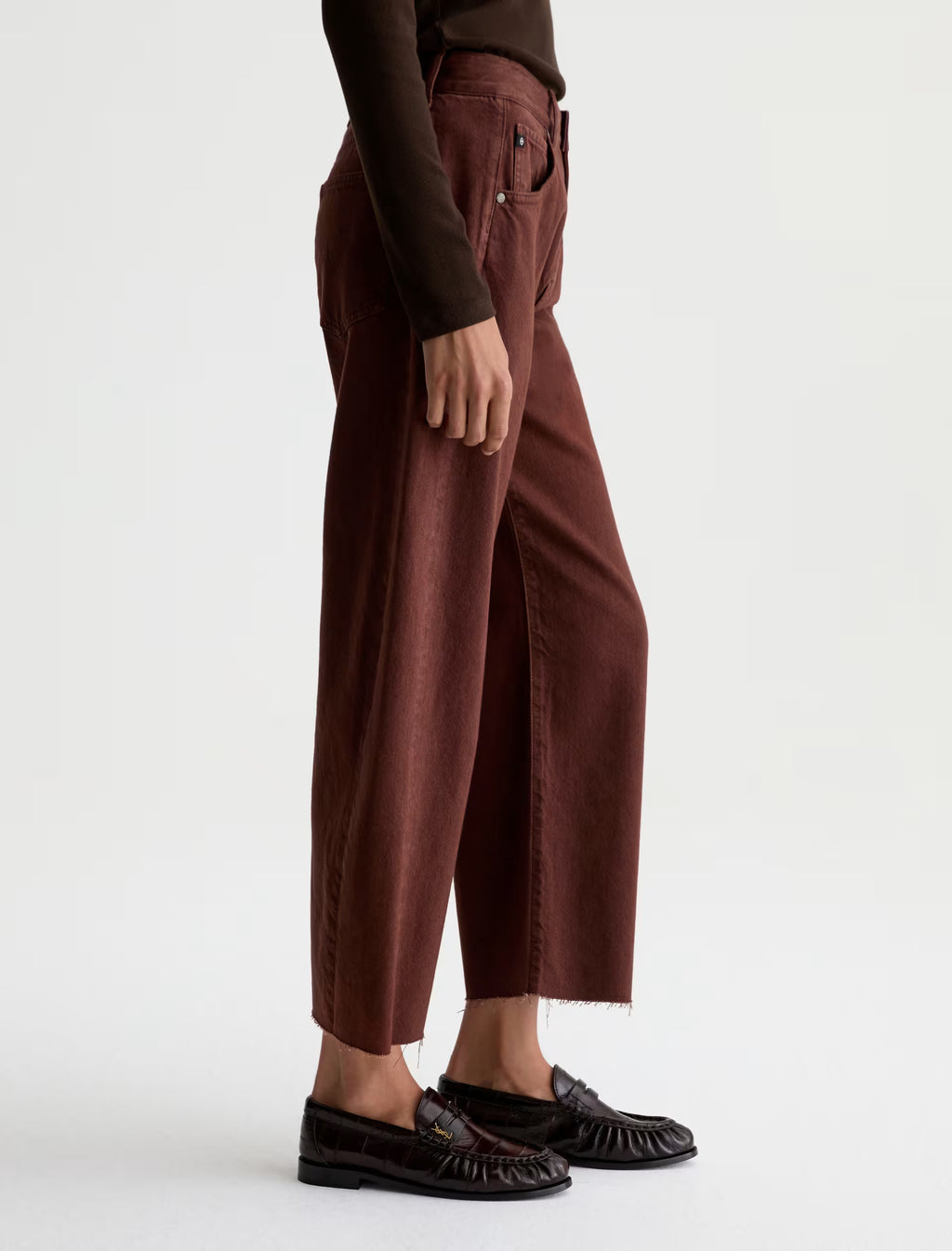 AG Hattie Crop Jean High-Rise Barrel - Chestnut