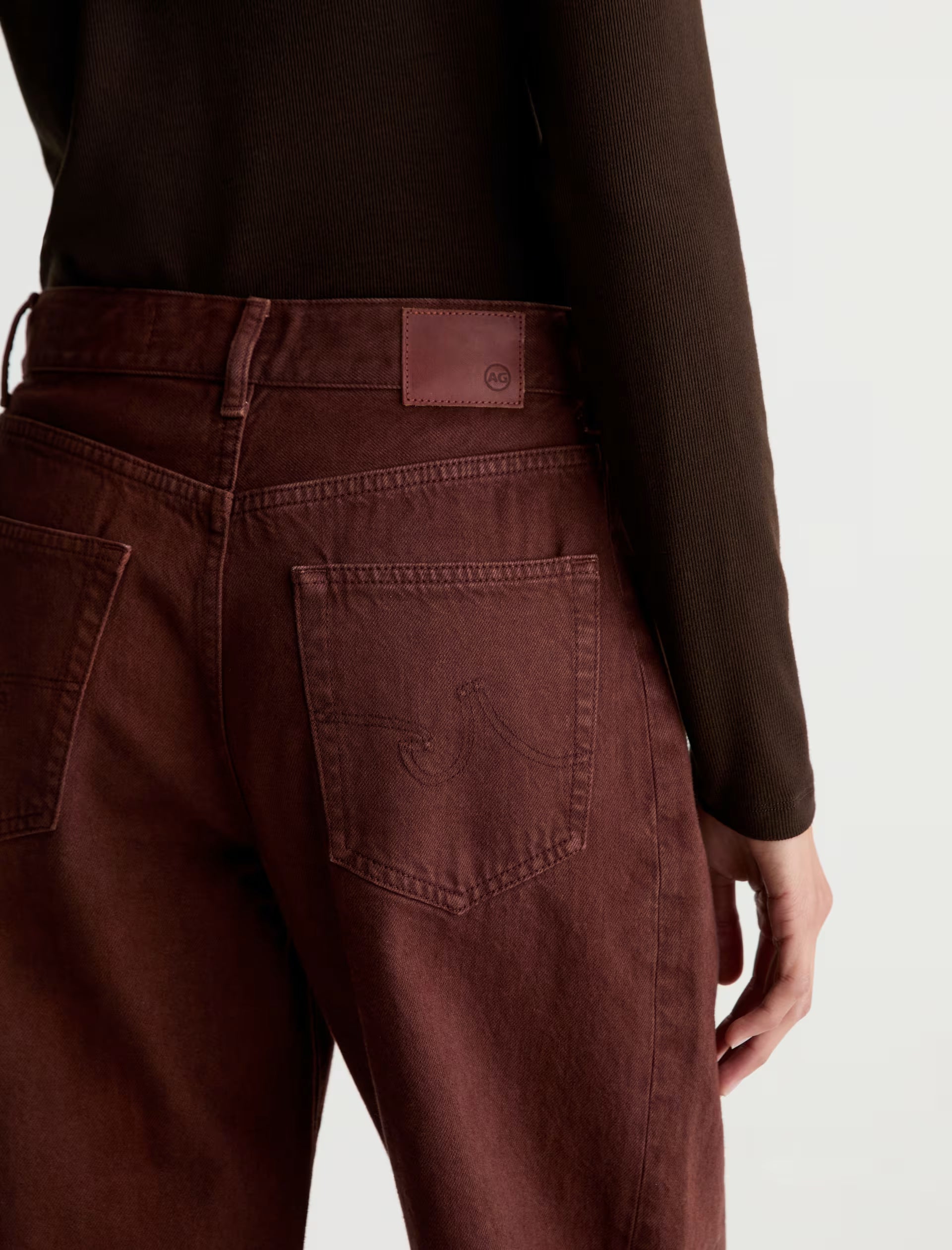 AG Hattie Crop Jean High-Rise Barrel - Chestnut