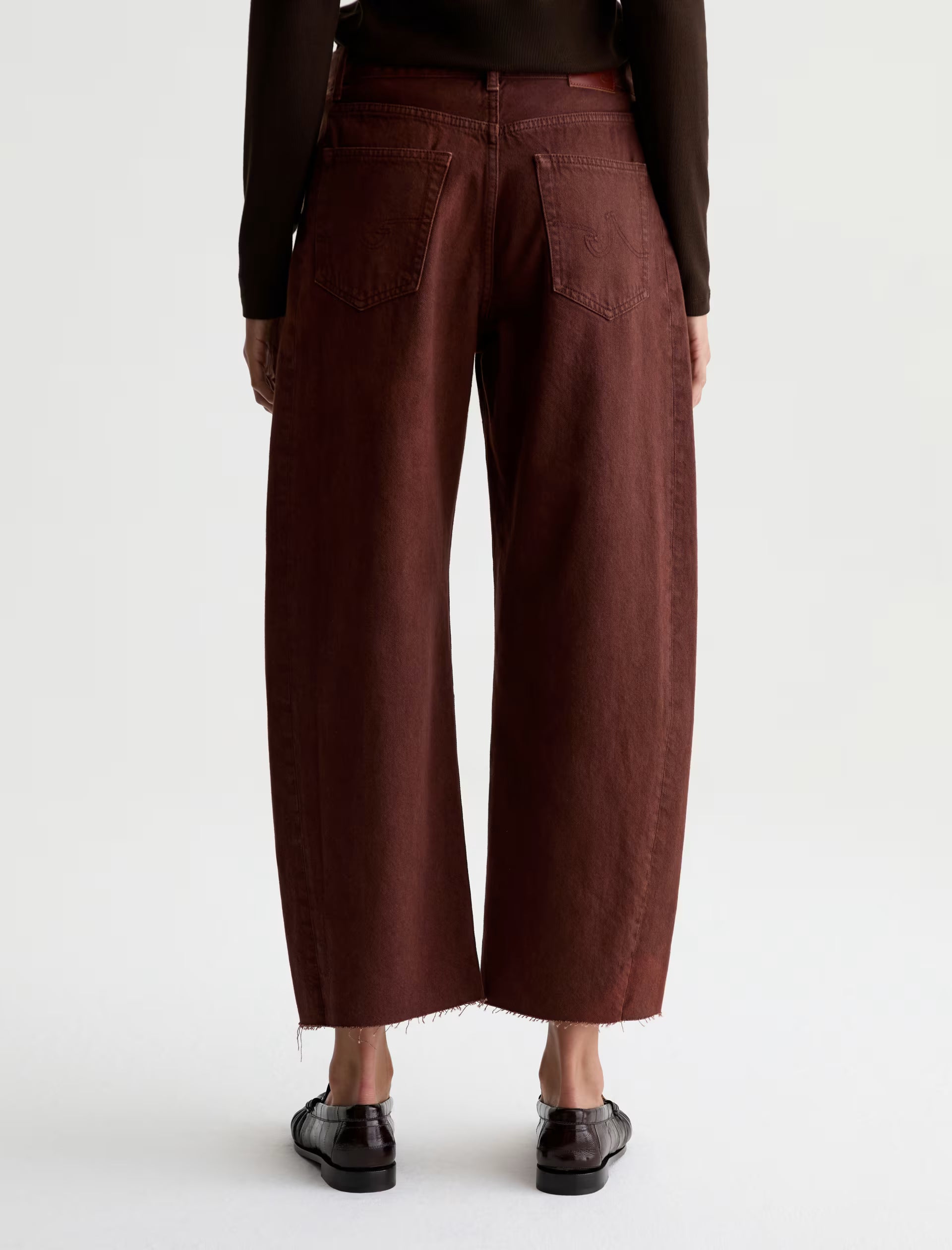 AG Hattie Crop Jean High-Rise Barrel - Chestnut