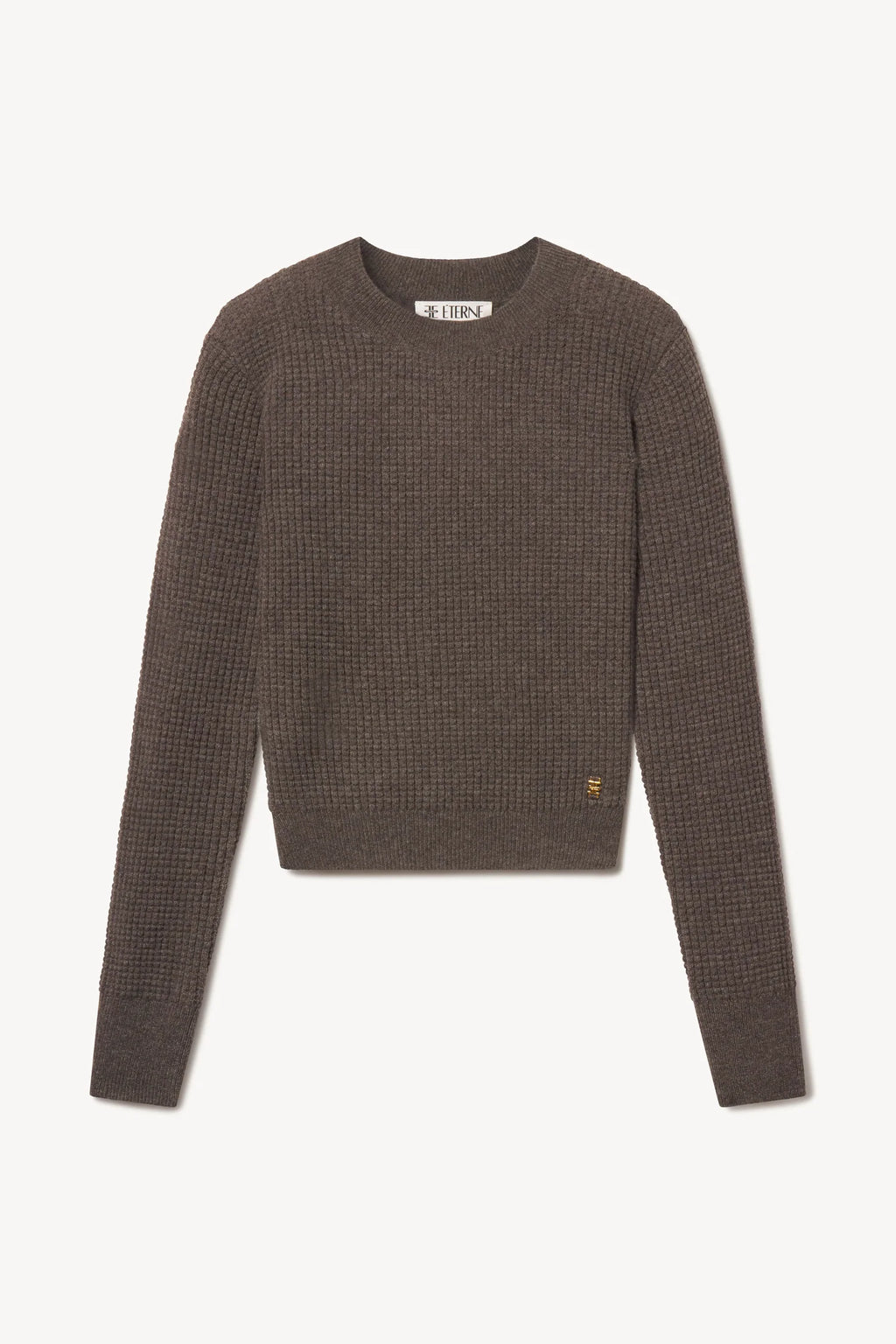 Eterne Francis Cashmere Waffle Sweater - Mushroom