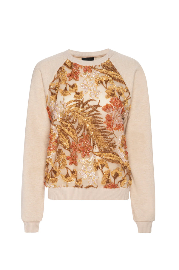 Le Superbe Sun Floral Sequin Pullover