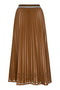 Le Superbe Pleats To Meet You Skirt  - Brown Vegan Leather