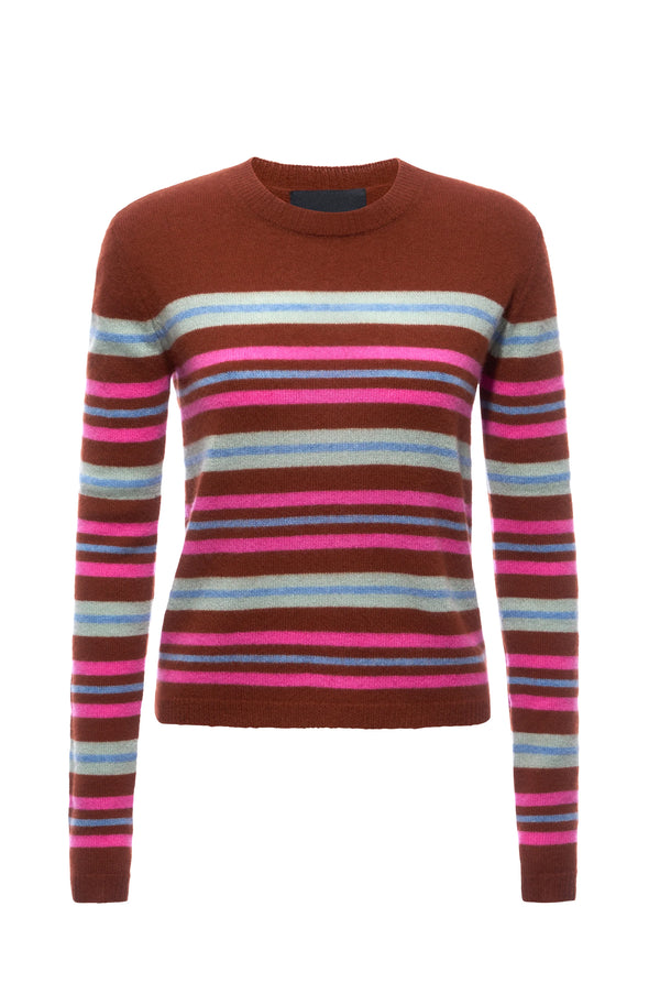 Le Superbe Crew Sweater - Rust Stripes