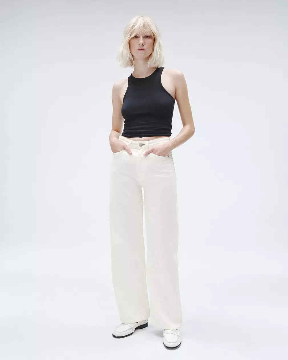 Rag & Bone Featherweight Logan Wide-Leg - Ecru