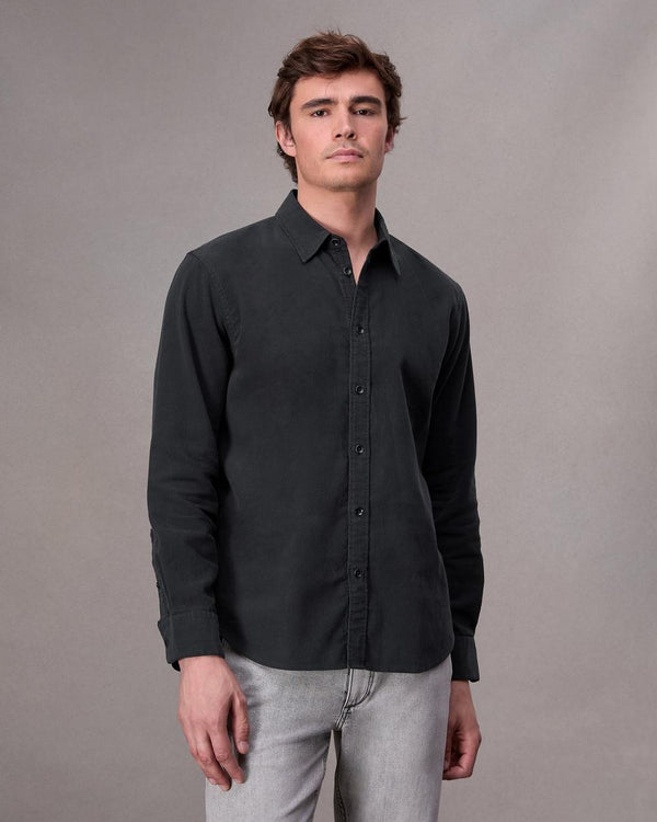 Rag & Bone Finch Corduroy Long Sleeve Shirt - Black