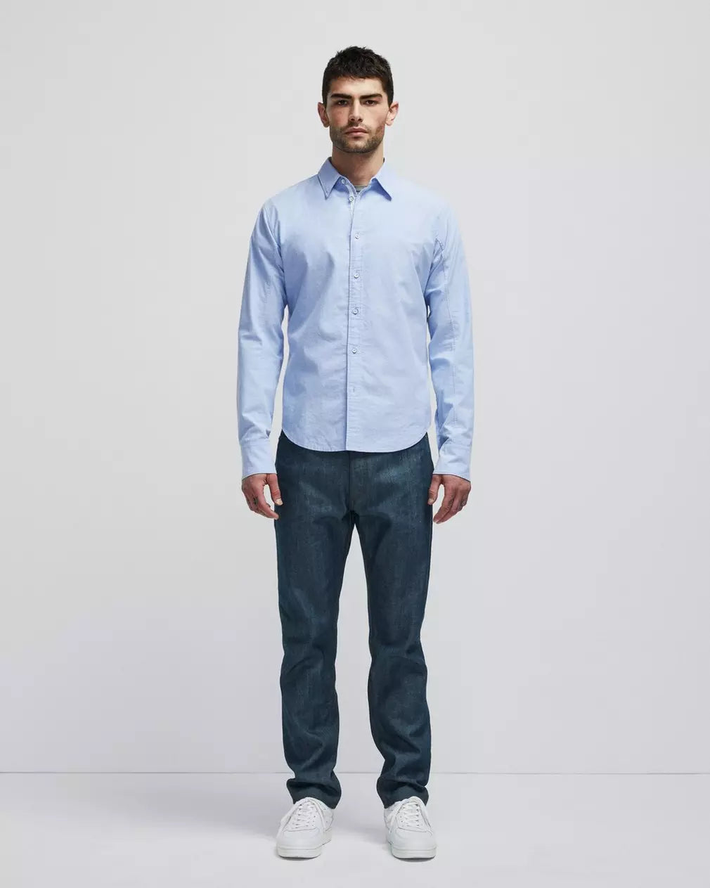 Rag & Bone Fit 2 Cotton Oxford Shirt Slim Fit Shirt - Blue Oxford