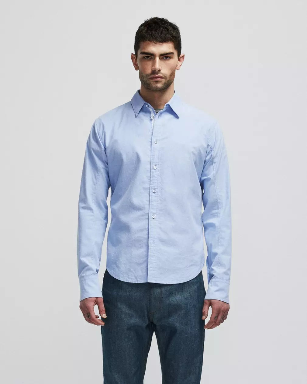 Rag & Bone Fit 2 Cotton Oxford Shirt Slim Fit Shirt - Blue Oxford