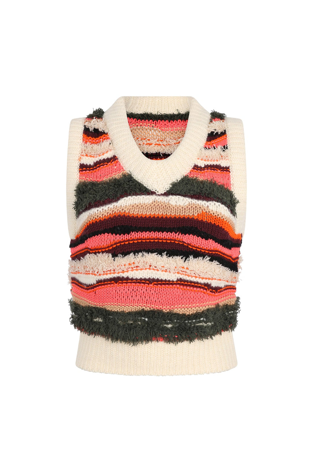 Carolina K Fox Vest - Ruby Marble Print