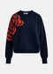 Essentiel Antwerp Navy Sweatshirt W/ Sequin & Beads