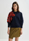 Essentiel Antwerp Navy Sweatshirt W/ Sequin & Beads