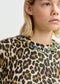 Essentiel Antwerp Beige Leopard-Motif Knit Sweater