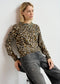 Essentiel Antwerp Beige Leopard-Motif Knit Sweater