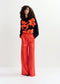 Essentiel Antwerp Navy & Red Floral Knitted Sweater